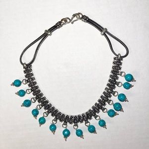 Handmade Silver with turquoise necklace